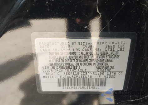 2024 Nissan Kicks S Xtronic Cvt from USA, damaged, VIN 3N1CP5BV6RL519216